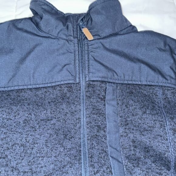 George Vest Mens Large 38-40 Sherpa Sweater Fleece Zip up Navy Blue Preppy Warm - Picture 2 of 6